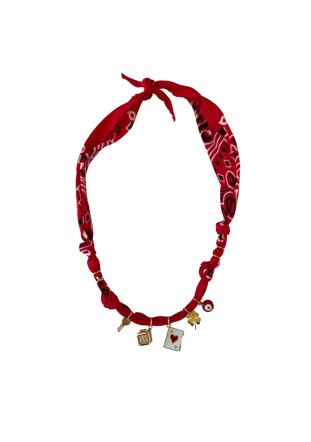 Collier Vegas Members Carte Cœur Rouge