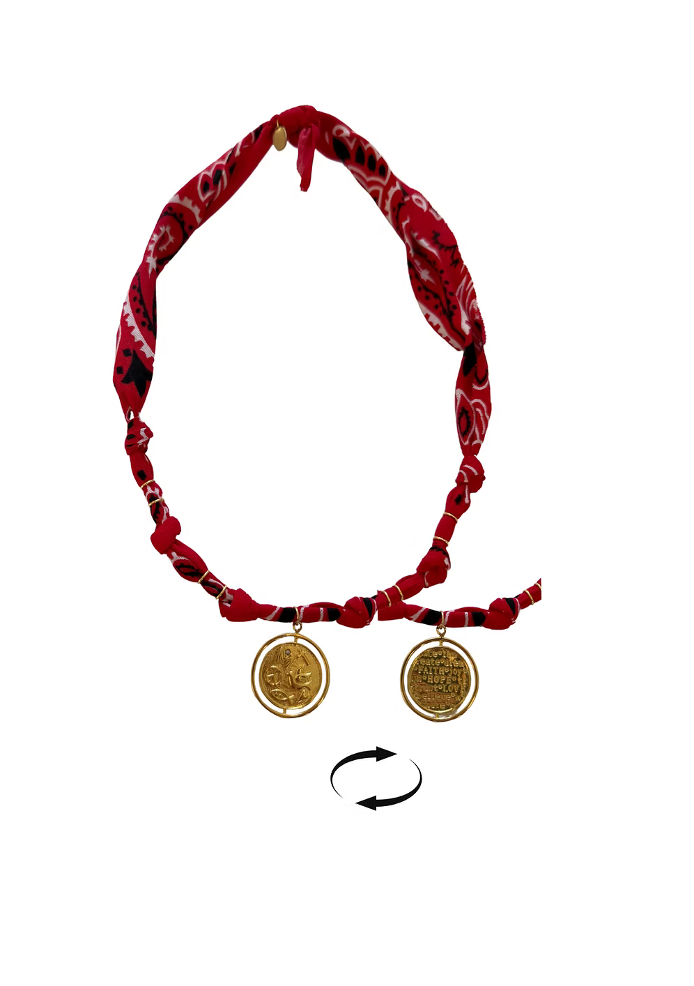 Collier Vegas Members Médaille Réversible Rouge
