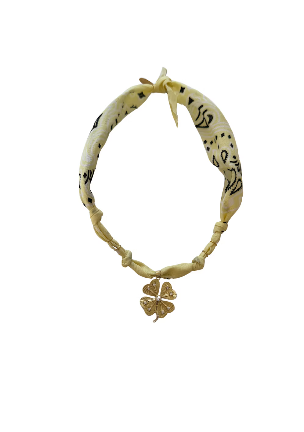 Collier Vegas Members Trefle Jaune Pale