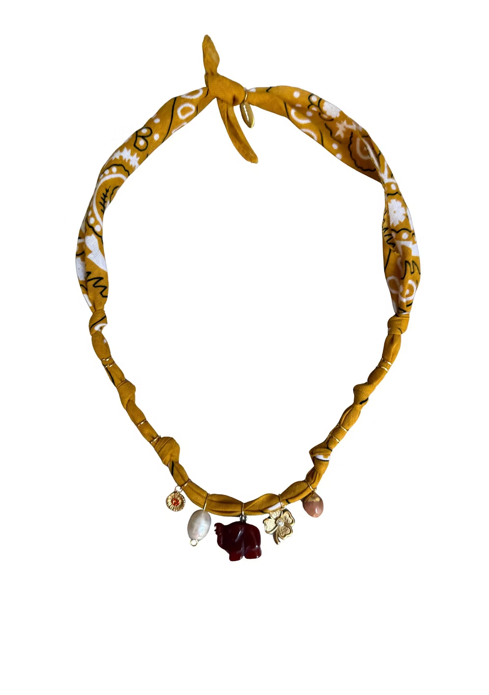 Collier « Varanasi » Elephant Moutarde