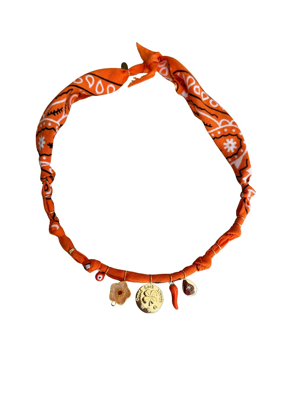 Collier « Varanasi » Good Luck Orange