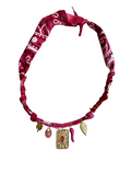 Collier « Varanasi » Medaille Fushia Tie And Dye
