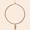 Le Collier Collioure Agate Orange Et Amazonite Poisson