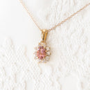 Collier Fleur Tourmaline Rose Véritable