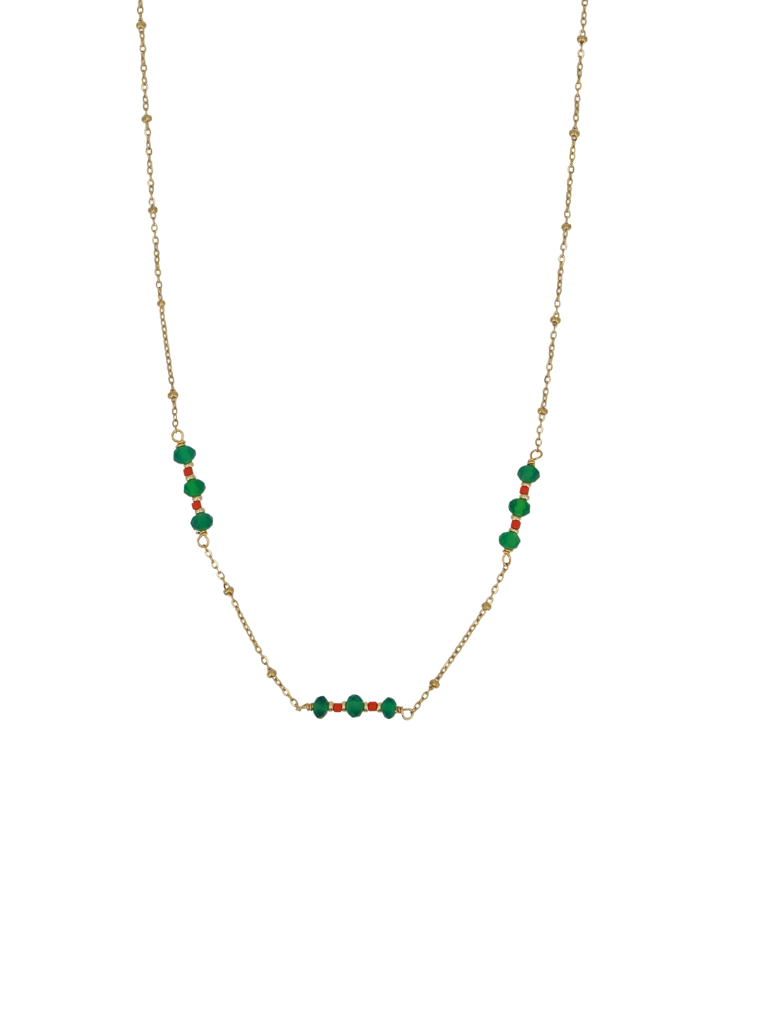 Collier Louise - Or & Agate Verte