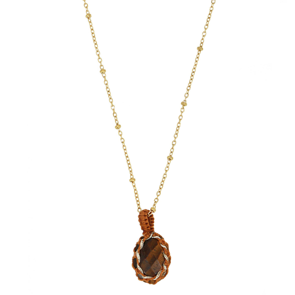 Collier Mini Chakra - Or & Œil De Tigre