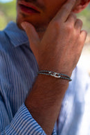 Bracelet Colmar - Bleu Rayé Beige