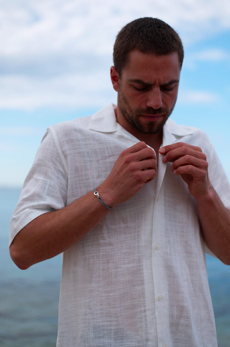 Bracelet Colmar - Bleu Rayé Beige