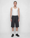 Coltesse - Shorts Sueltos De Algodón Gris Oscuro