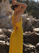 Petite Mendigote - Rina Plain Midi Dress - Fawn