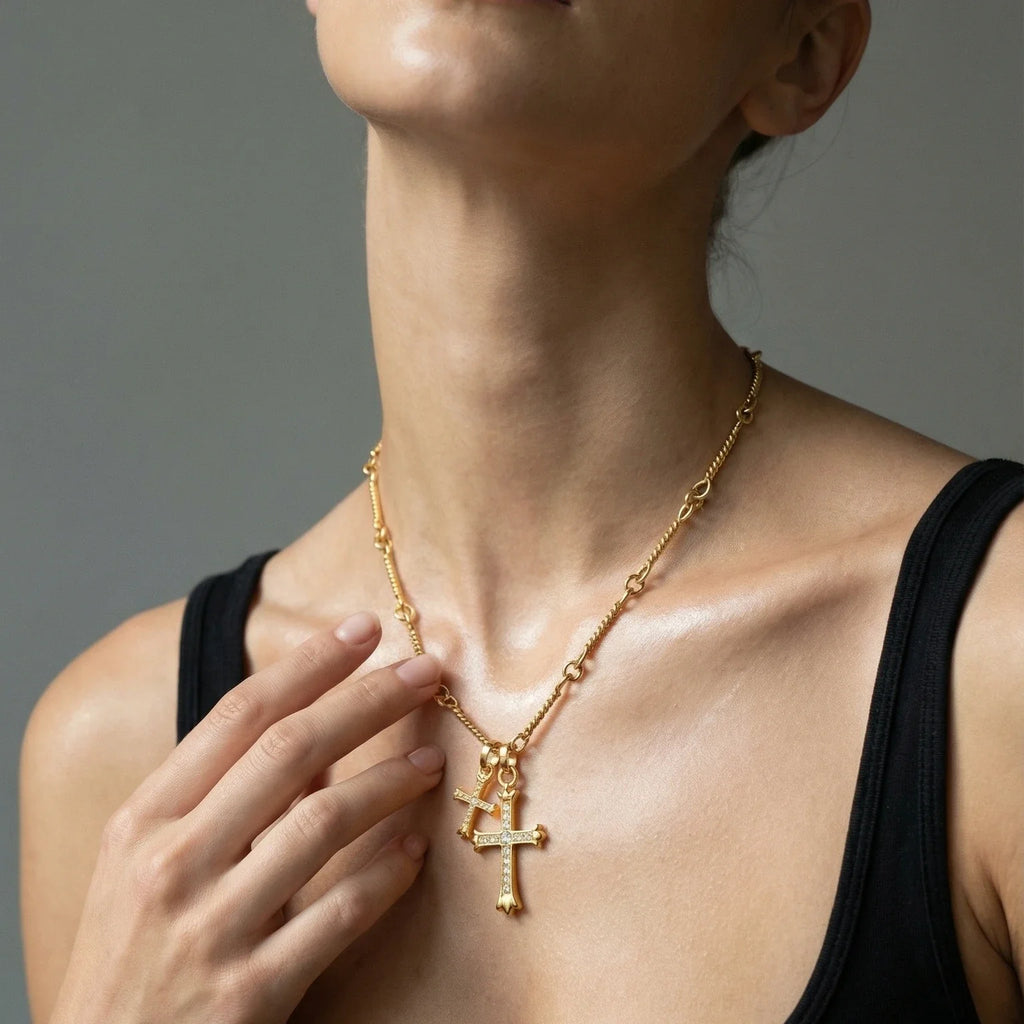 Collier Double Croix