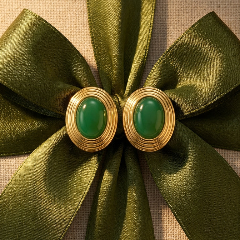 Boucles D'Oreilles Old Money Vert