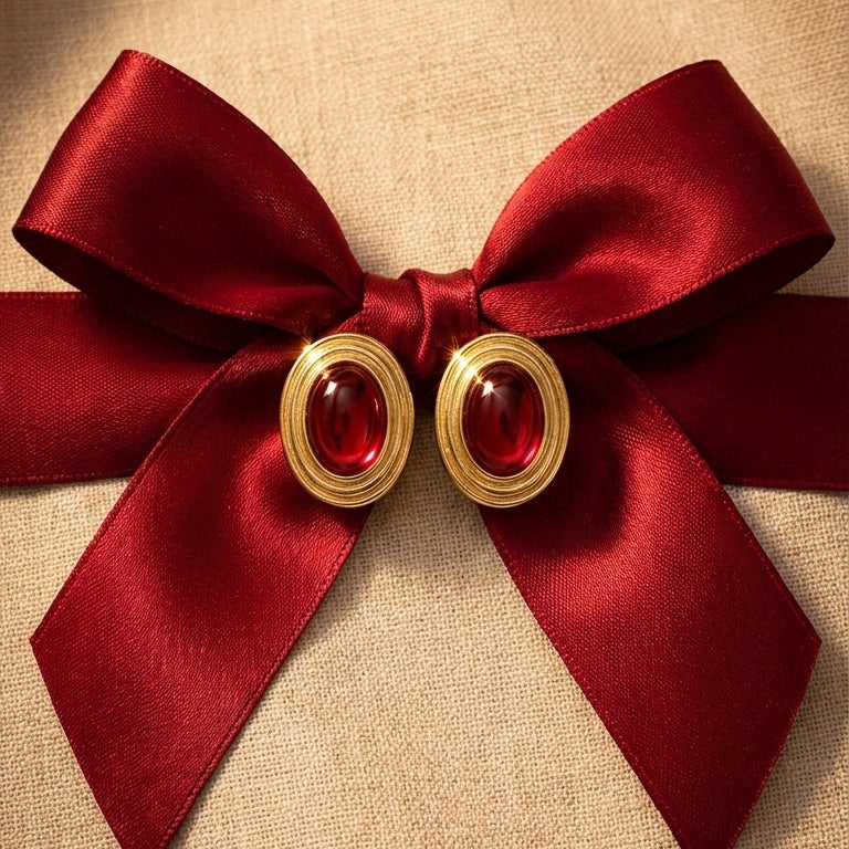 Boucles D'Oreilles Old Money Rouge