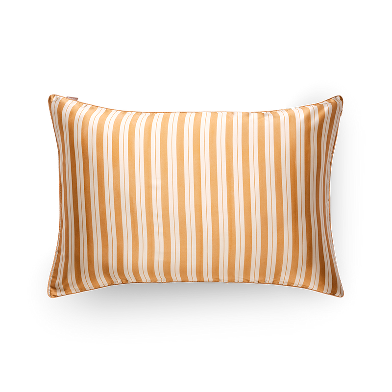 100% Pure Mulberry Silk Pillowcase - Camel Stripe - 2 Sizes