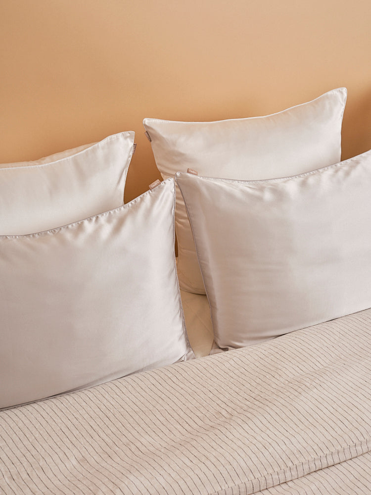 Two-Face Silk And Linen Pillowcase - White - 2 Sizes