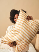 100% Pure Mulberry Silk Pillowcase - Camel Stripe - 2 Sizes