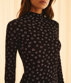Vestido alto flores lila flores