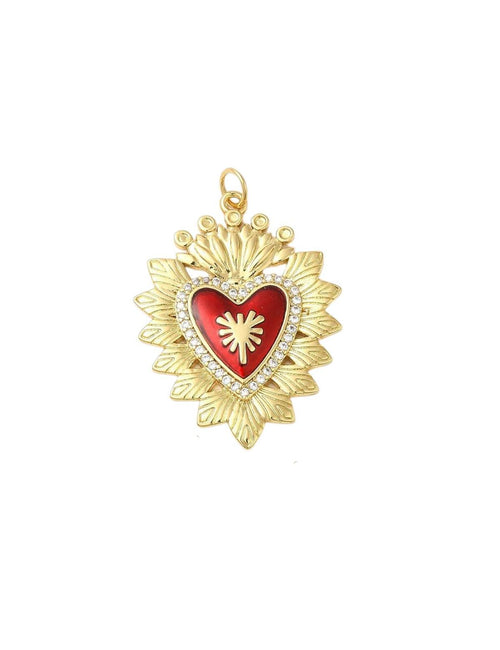 Charm Coeur Sacré Rouge - 6 Modèles