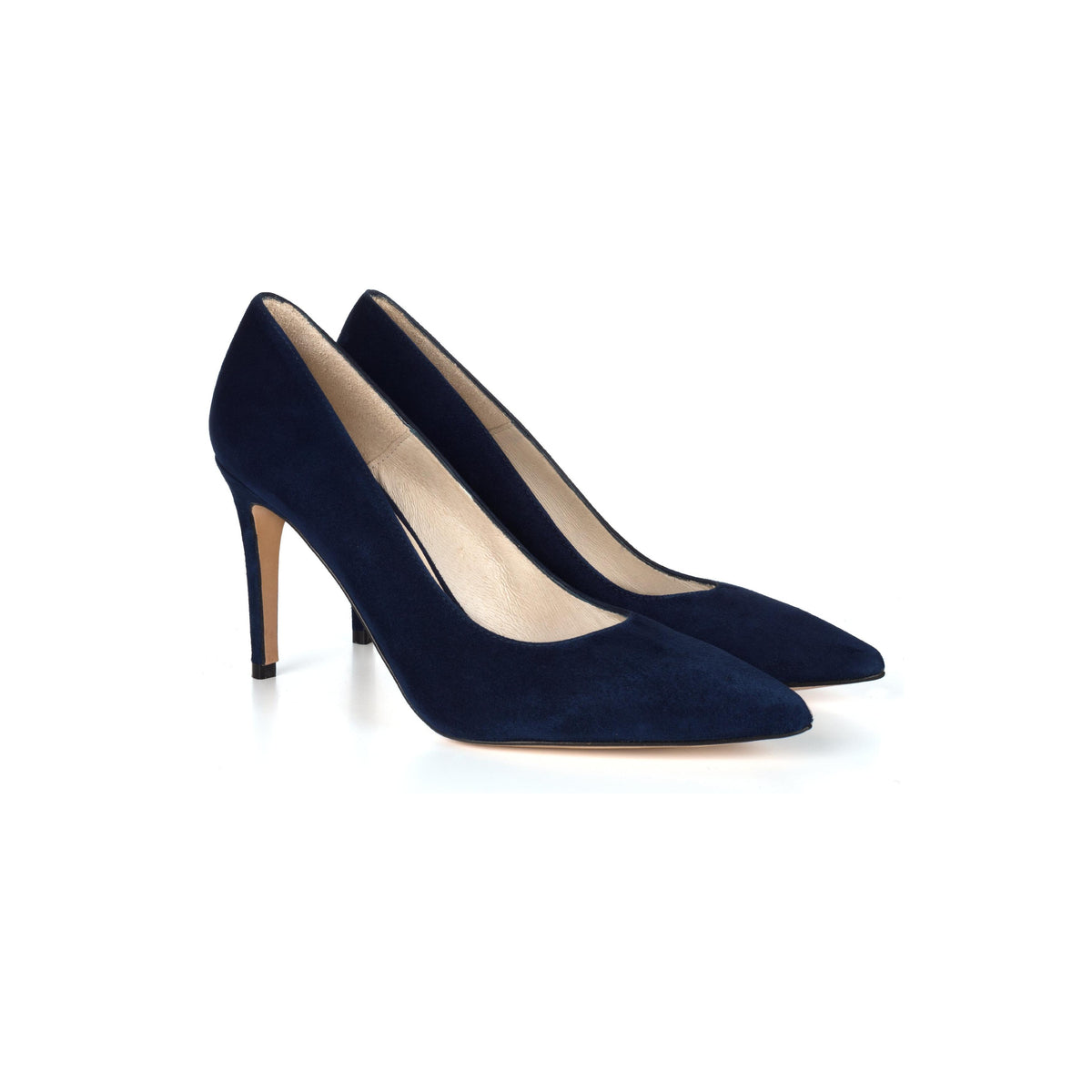 Escarpins Cuir Daim Bleu Marine - Femme