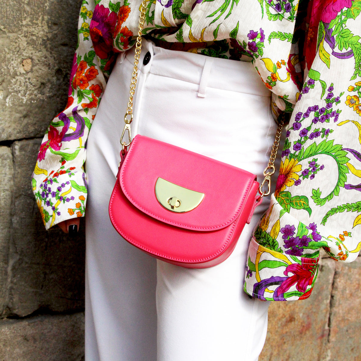 Mini Sac Cuir Fushia - Femme