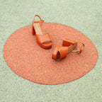 Sandales Plateforme Cuir Orange - Femme