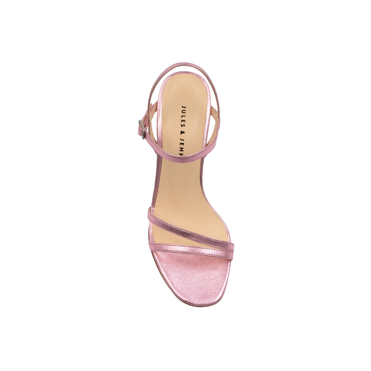 Sandales Talon Épurées Cuir Rose - Femme