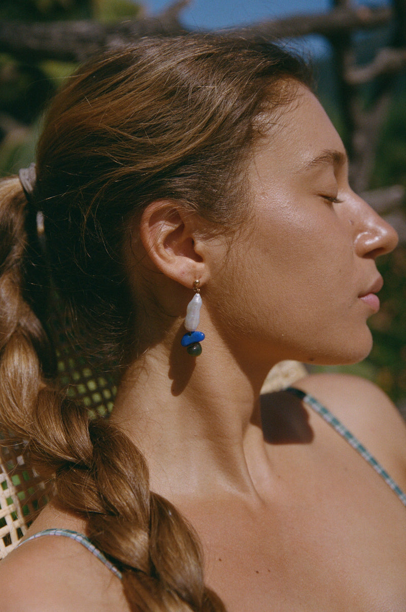 La Boucle D'Oreille N°2 X Nénés Paris En Pierres Naturelles Et Nacres