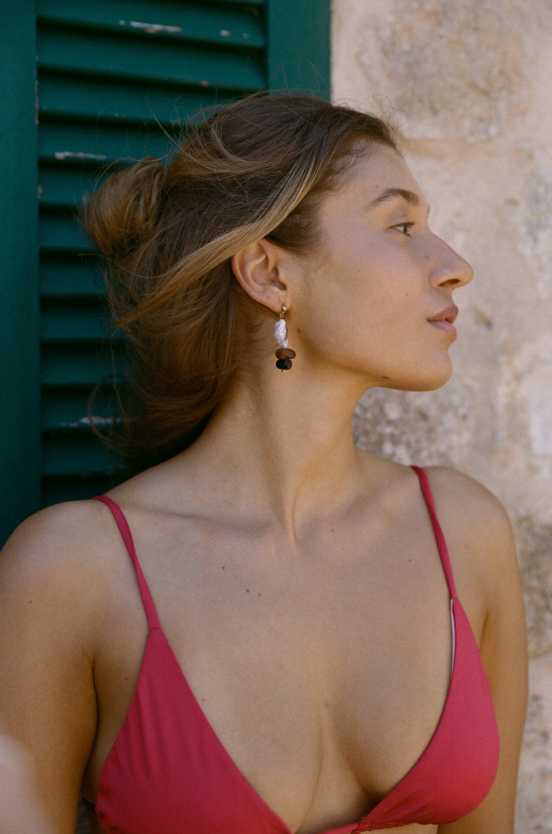 La Boucle D'Oreille N°3 X Nénés Paris En Pierres Naturelles Et Nacres