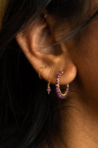 Frida Medium Hoop Earrings - Ruby