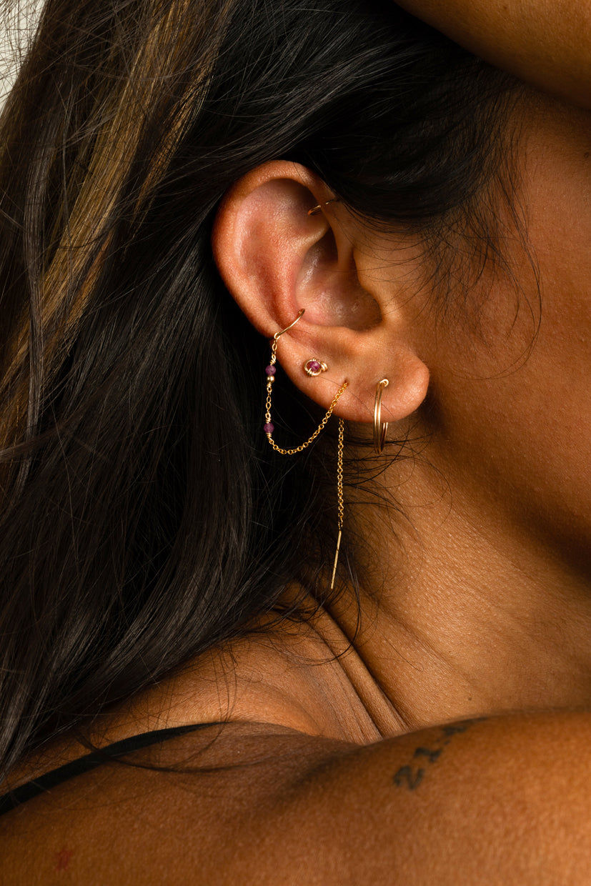 Bijou D'Oreille Satellite - Rubis