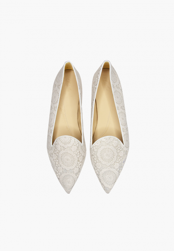 Slippers Isidore Dentelle - Blanc - Femme