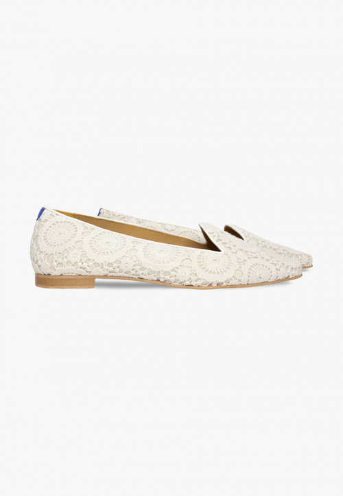 Isidore Dentelle Slippers - White - Women