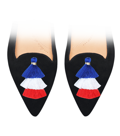 Triple Pompons - Bleu Blanc Rouge - Femme