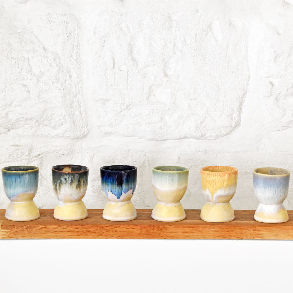 Set Of 4 Egg Cups - Sea Blue