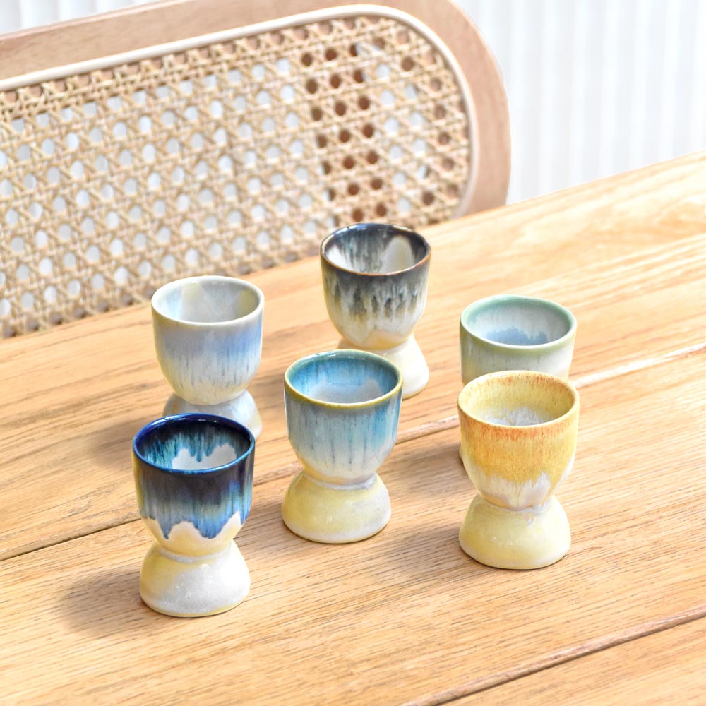Set Of 4 Egg Cups - Sand Yellow