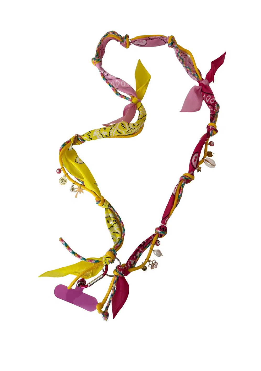 Cordon De Telephone Jaune/Rose/Fuschia