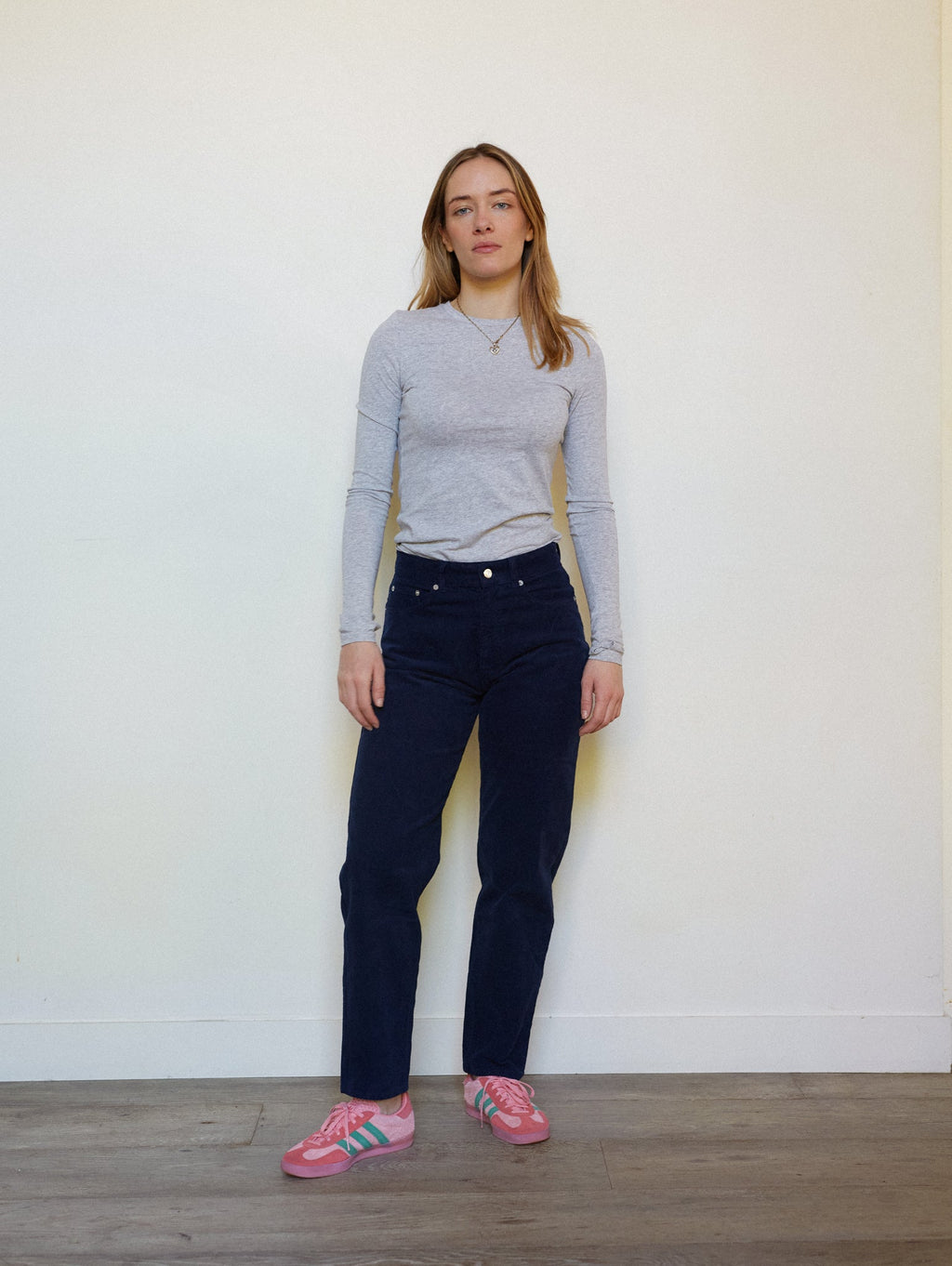 Pantaloni dritti donna navy