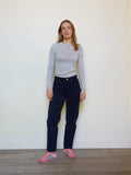 Pantaloni dritti donna navy