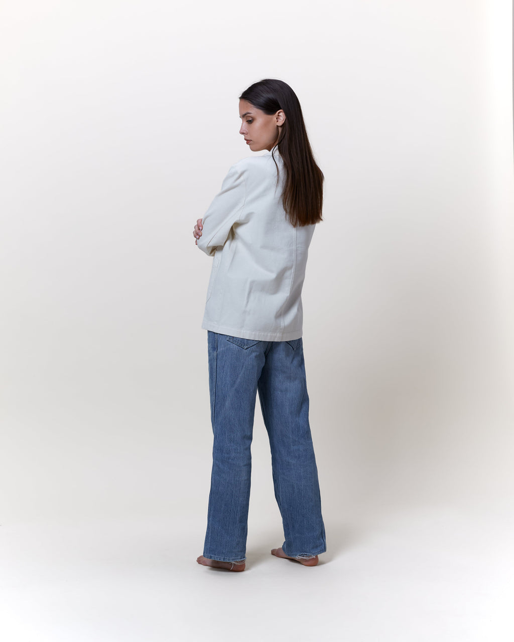 Veste Worker Toile Ecru