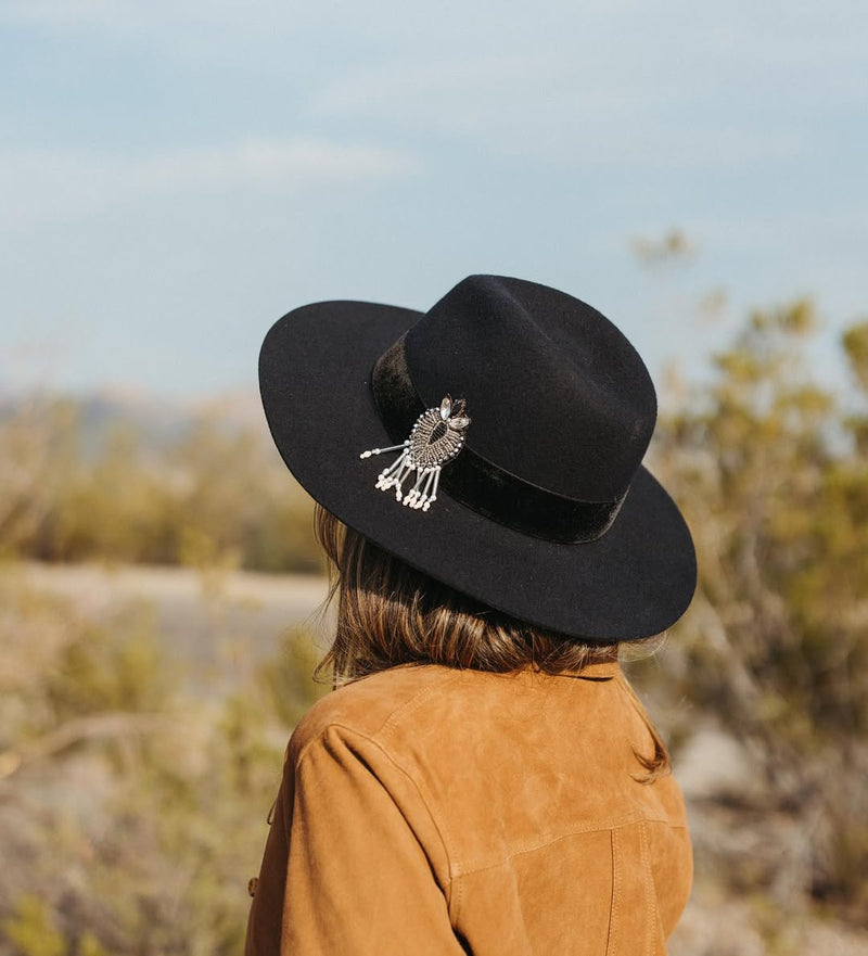 Chapeau Victor - Noir Velours Broderie Balkans