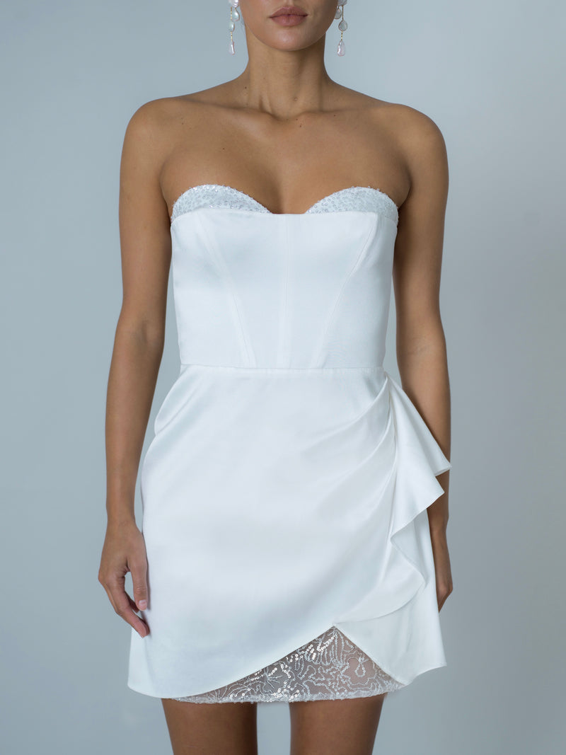 Crawford Short Dress - Blanc