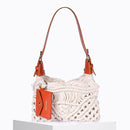 Sac Cream Macramé Rouge & Naturel