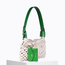 Sac Cream Macramé Vert & Naturel