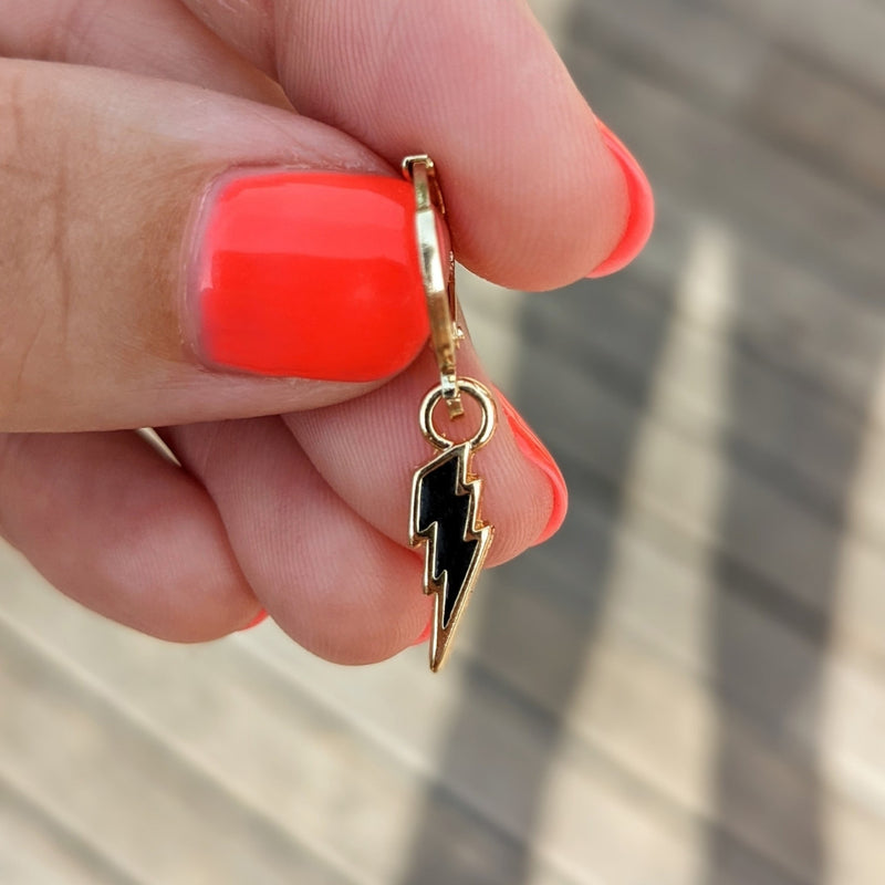 Créole Mini Hoops - Éclair Noir