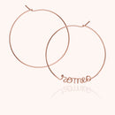 Boucles d'Oreilles Créoles Originale Personnalisées - or rose laminé initiale gold filled 14k Atelier Paulin