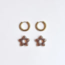 Tiare Hoop Earrings - Glazed Brown
