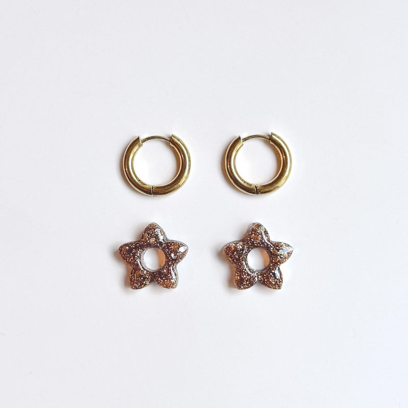 Tiare Hoop Earrings - Glazed Brown