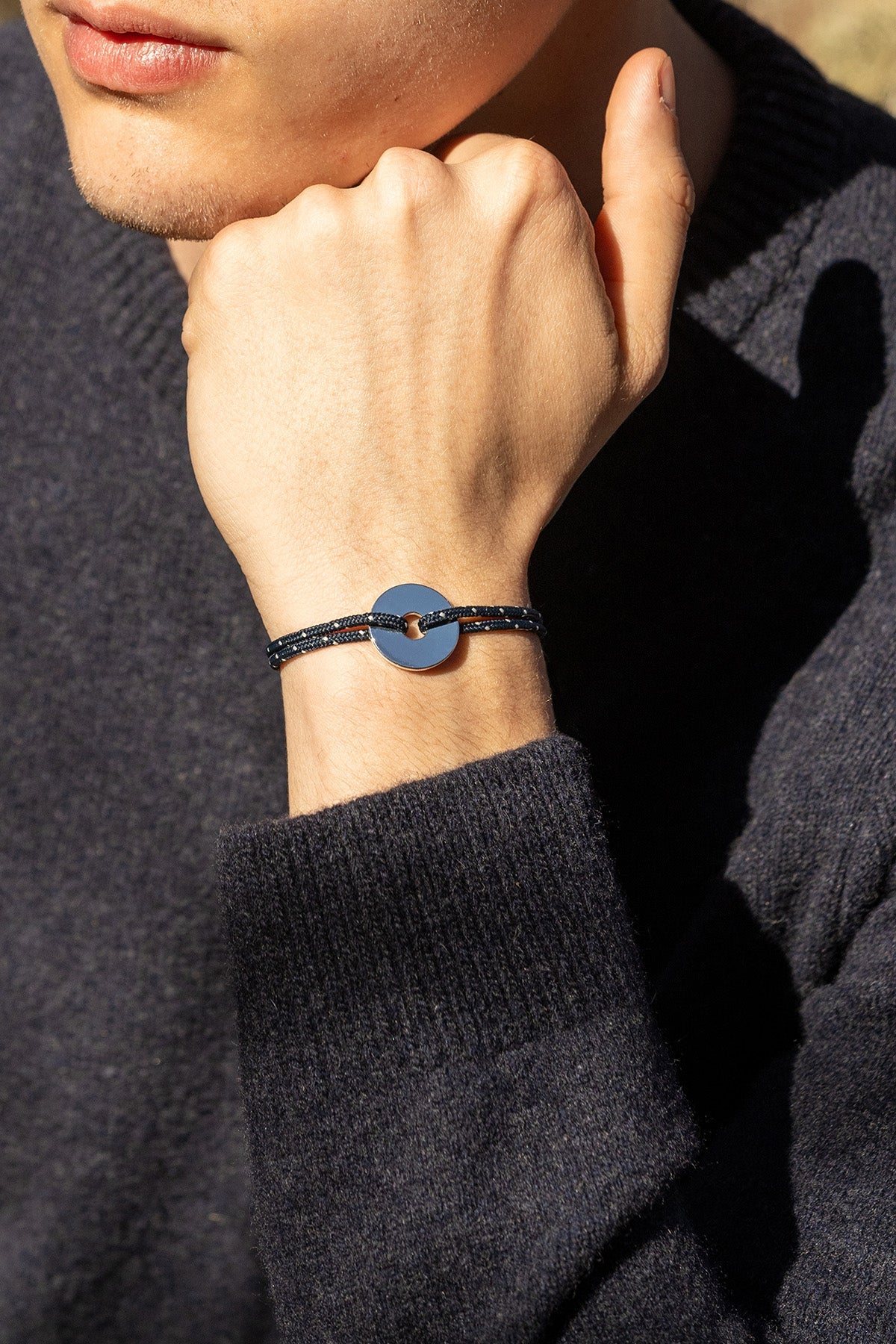 Bracelet Crest - Bleu Marine & Blanc