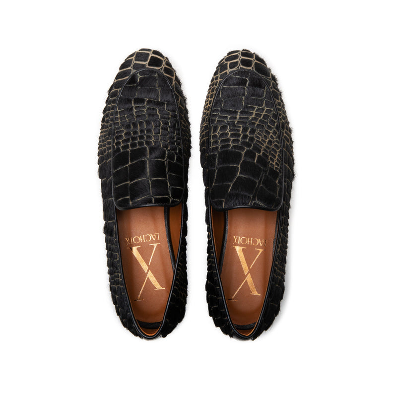 Mocasines Croco Negro - Lachoix