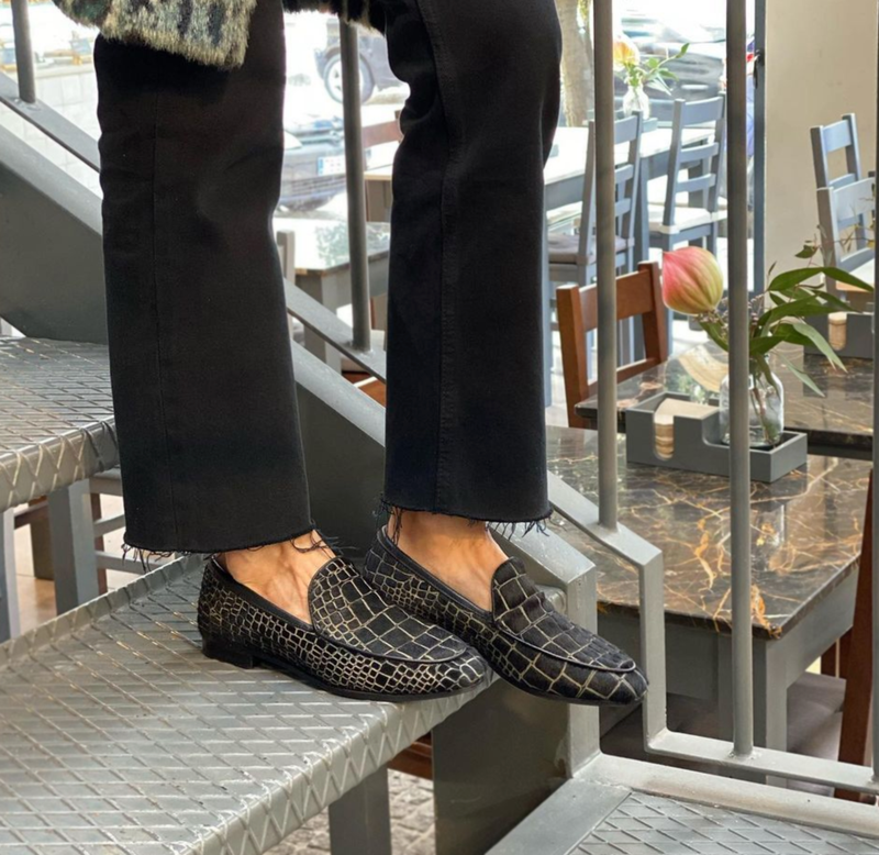 Mocasines Croco Negro - Lachoix